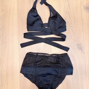 Vitamin A Black Wrap Bra Set
